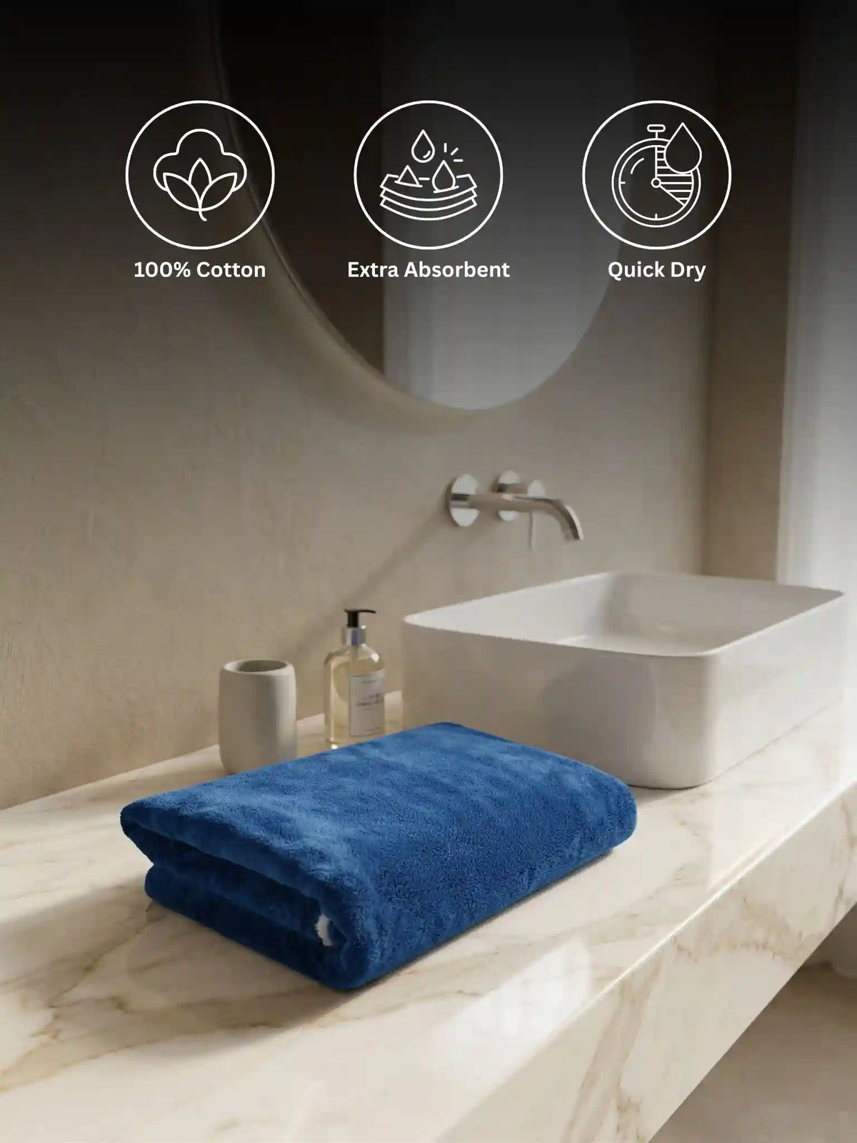 Atoz Home Decor Plush Comfort, Extra Absorbent Quick Dry Medium Bath Towel – 100% Cotton