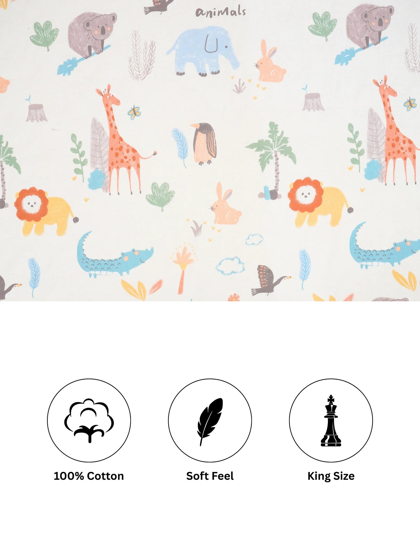 Safari Jungle Adventures 100% Cotton Kids Bedsheet Set