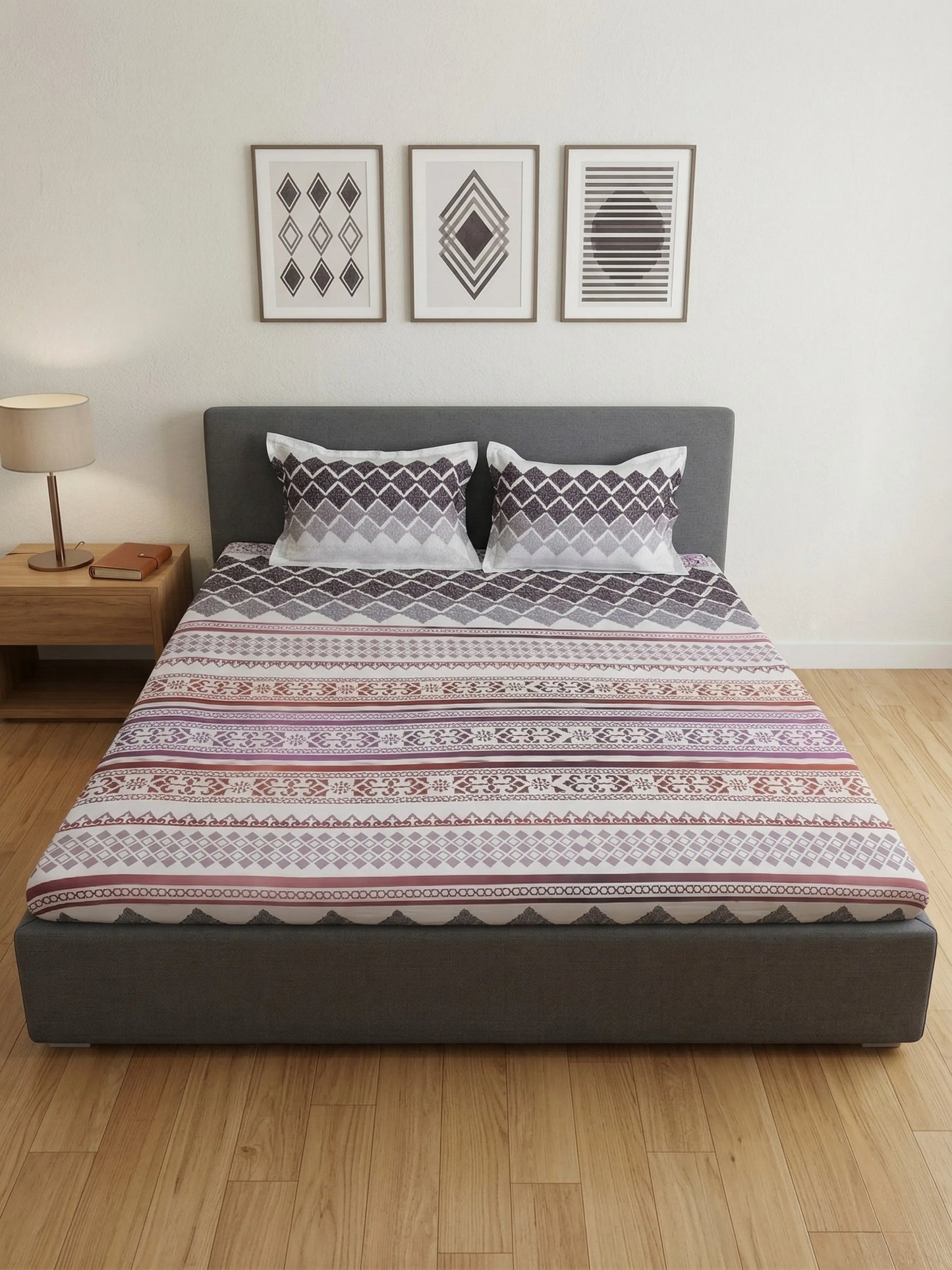 High Living 100% Cotton King Size Bedsheet Set (400 TC)