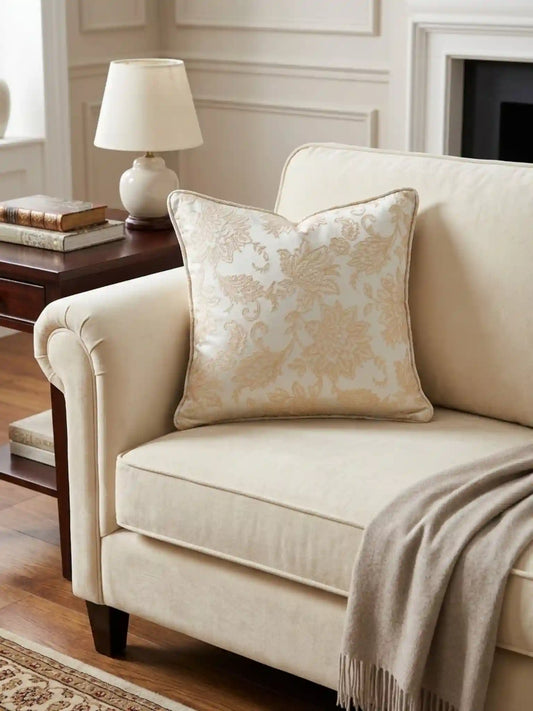 Elegant Floral Embroidered Quilted Cushion Covers (Set of 5)