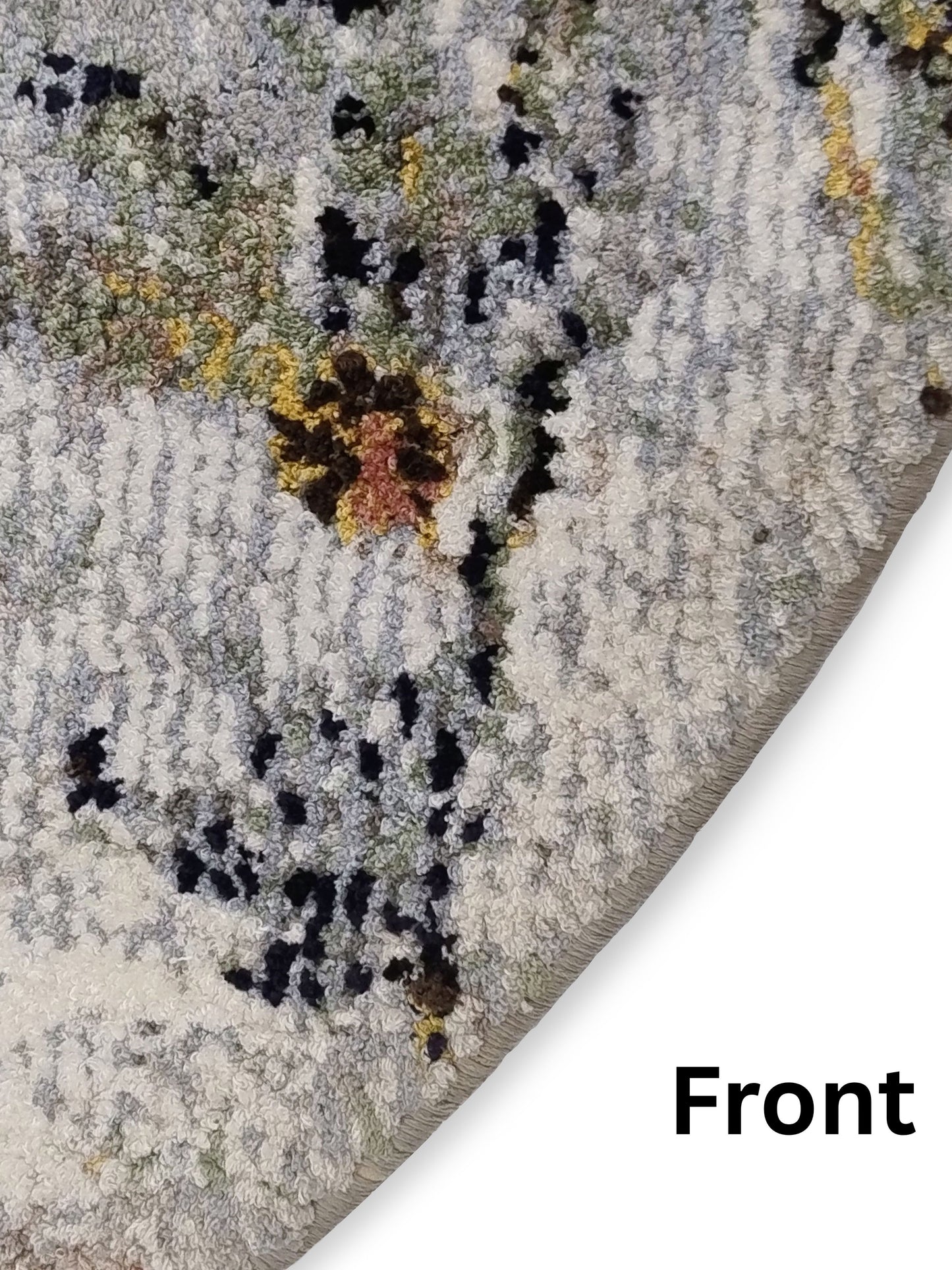 Black Gold Abstract Circular Rug – Turkish Microfiber, Non Slip, 100×100cm