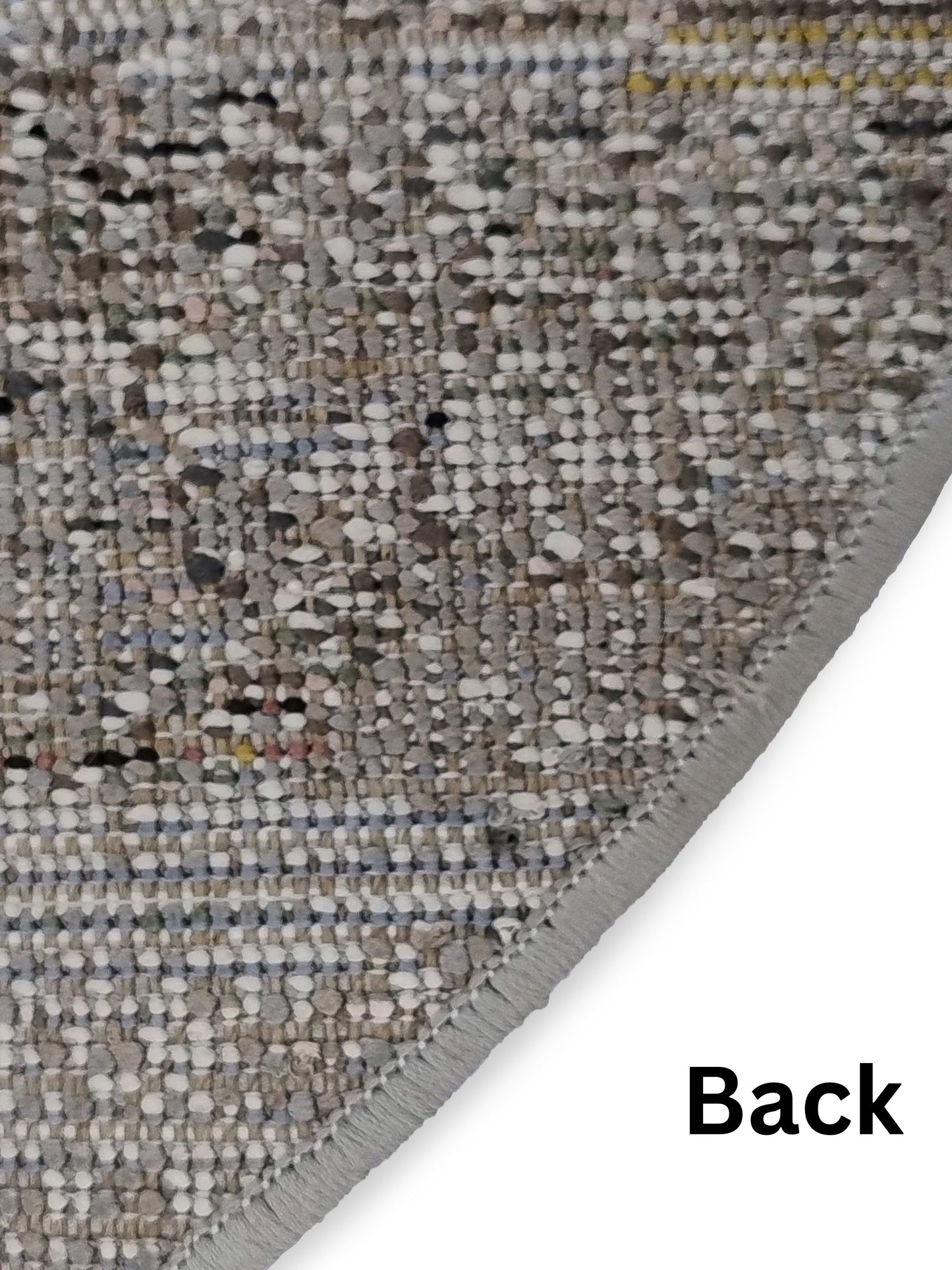 Blue Charcoal Abstract Circular Rug – Turkish Microfiber, Non Slip, 100×100cm