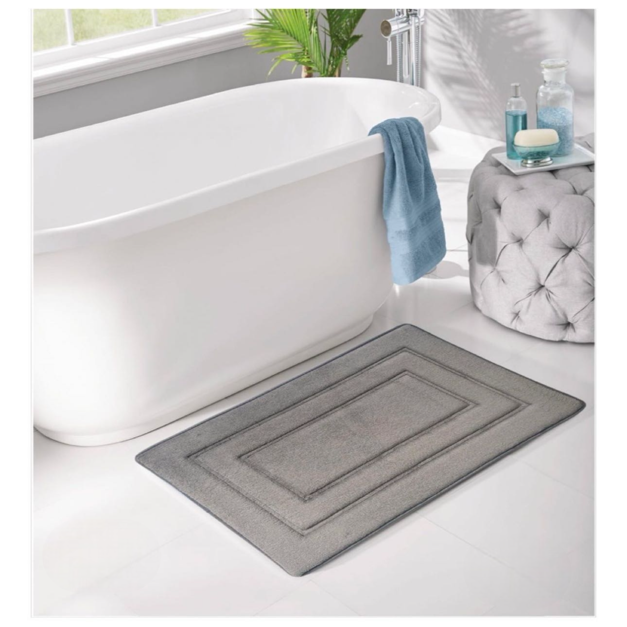 Plush Memory Foam Bath Mat – Non Slip, Absorbent