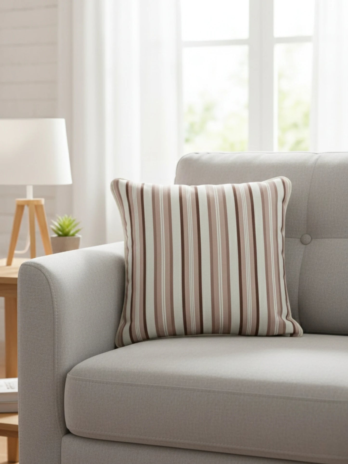 Striped Cushion Covers with Hidden Zipper (Set of 5)