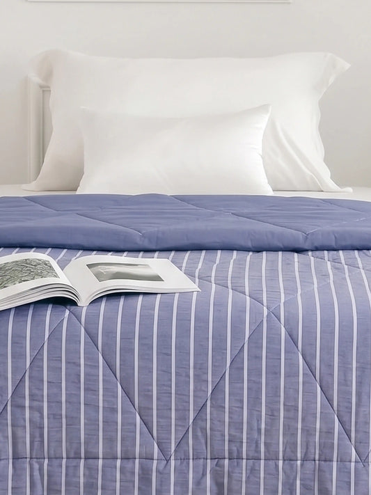 AC Comforter Striped Single with Fiber Filling (150x230 cm) Multiple Colors Available