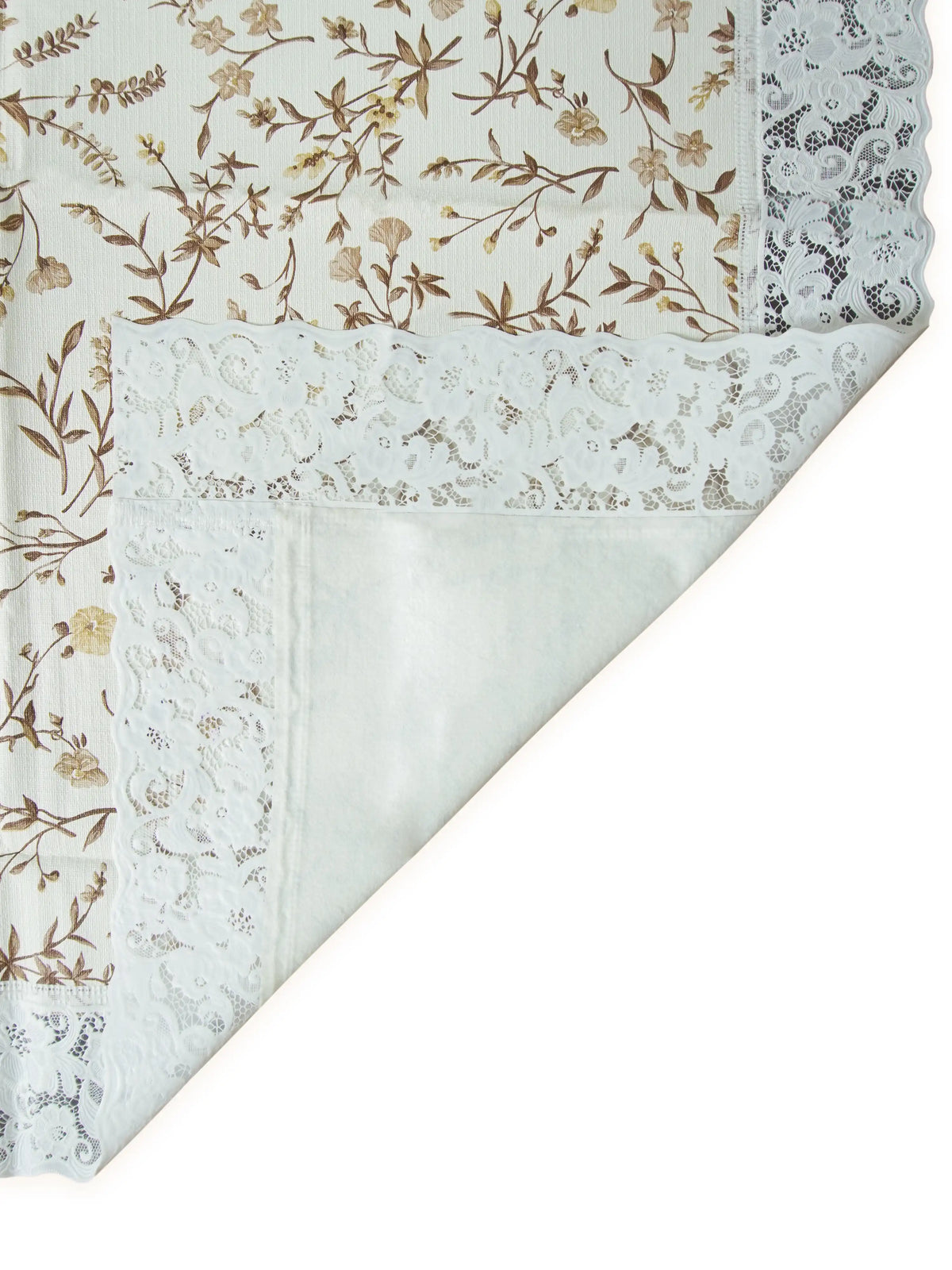 Freelance Tuscany Plastic Center Table Cover | Cream/Brown Floral 60x36"