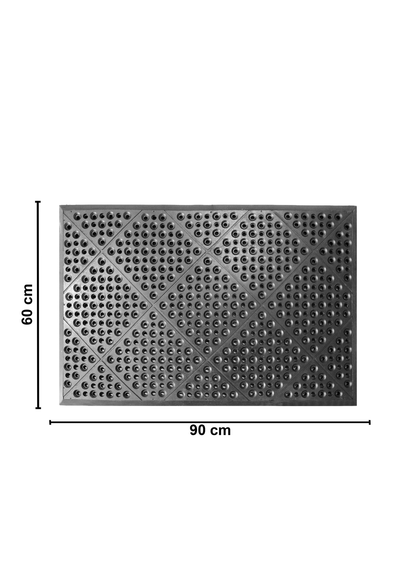 AtoZ Home Decor Heavy-Duty Industrial Hollow Rubber Mat (60x90 cm, Black)