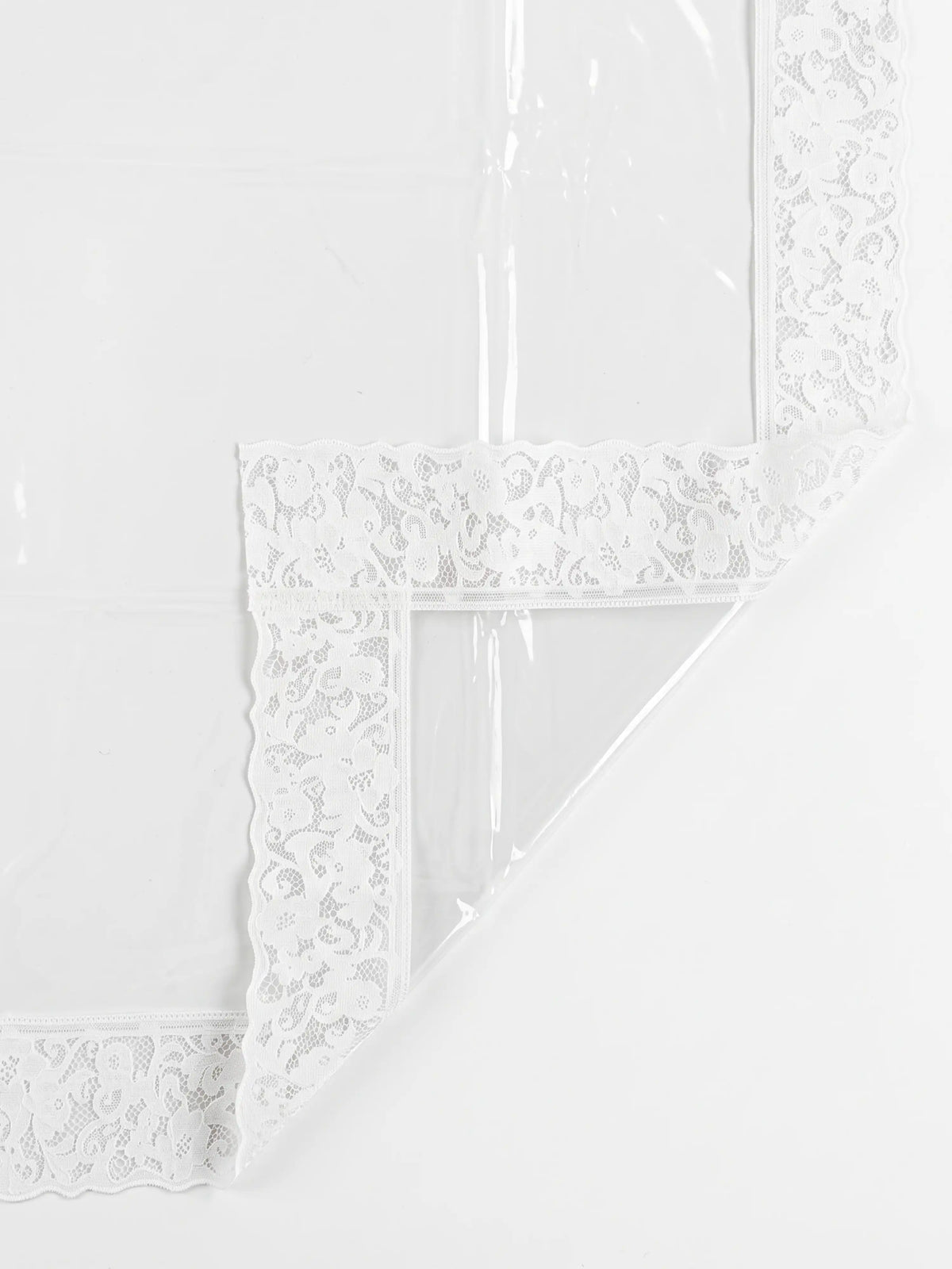 Freelance Tuscany Transparent Dining Table Cover | White Lace 60x90"