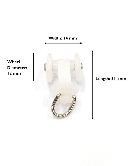 White Curtain Channel Runners/Sliders for M Track – 24 Pcs, Easy Glide