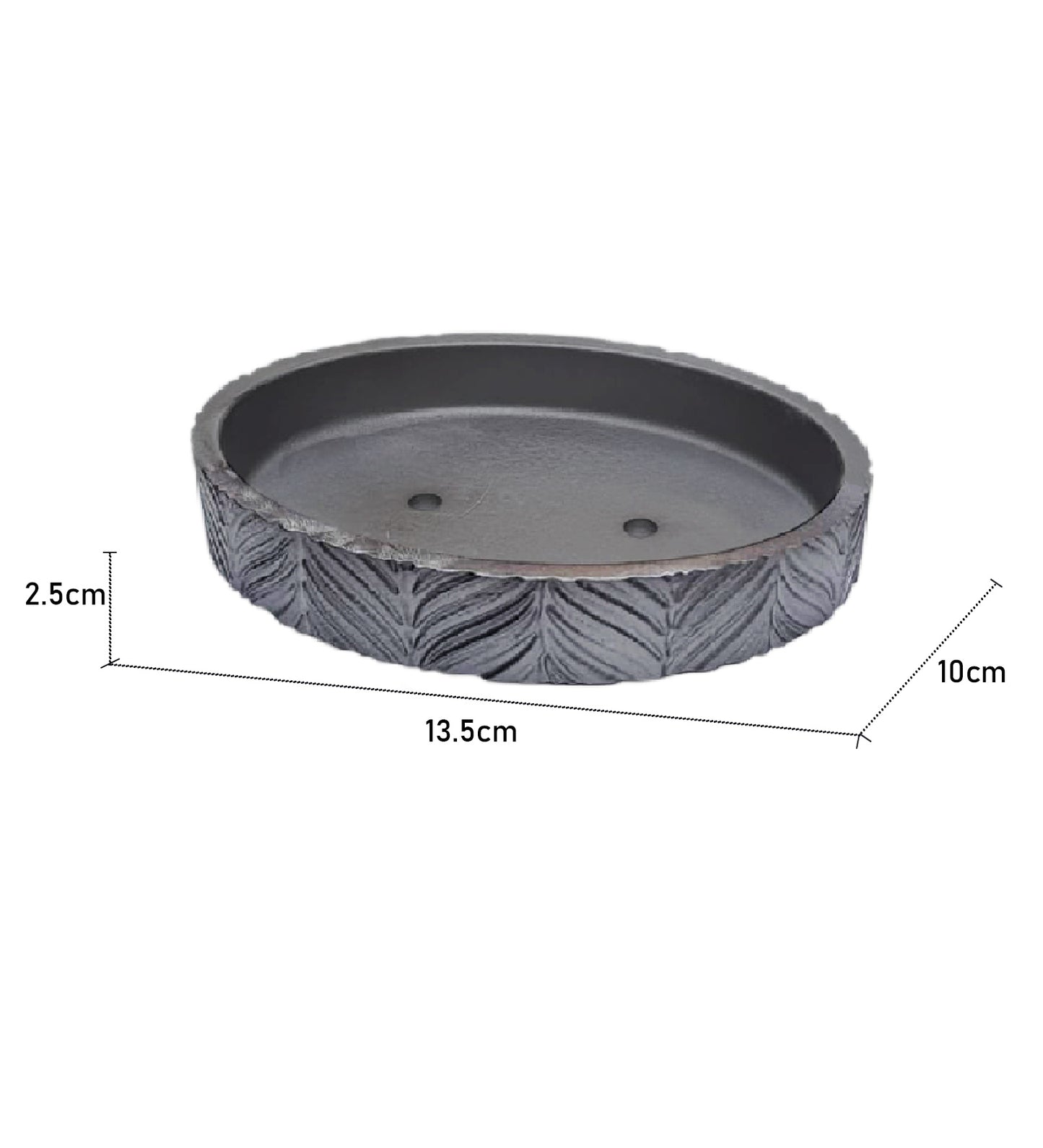 Charcoal Leaf Luxe Resin Soap Dish – Elegant & Textured Design