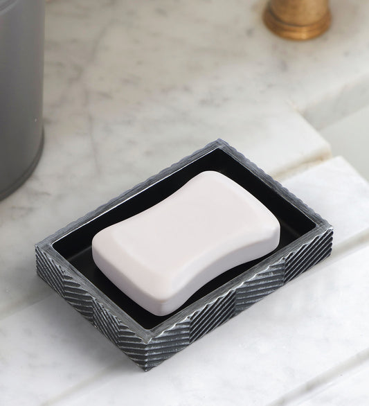 Modern Textured Resin Soap Dish with Drain Holes – Elegant & Functional