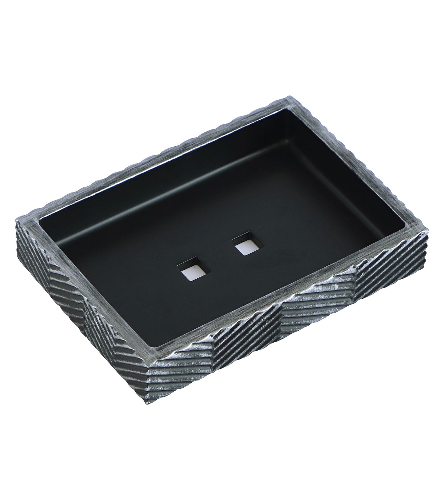 Modern Textured Resin Soap Dish with Drain Holes – Elegant & Functional