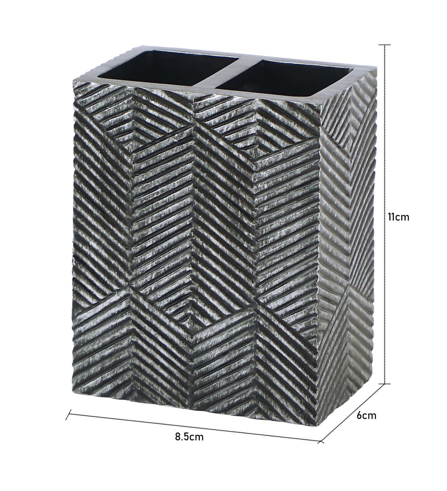 Slate Patterned Resin Toothbrush Organizer