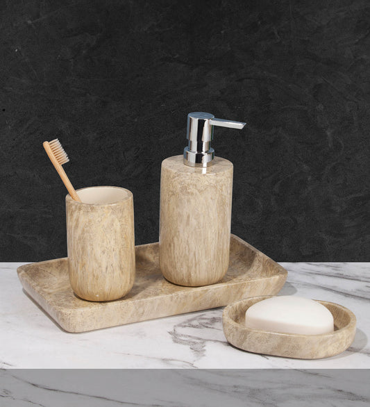 Gentle Bathroom Set of 4 – Elegant Resin Bathroom Accessories