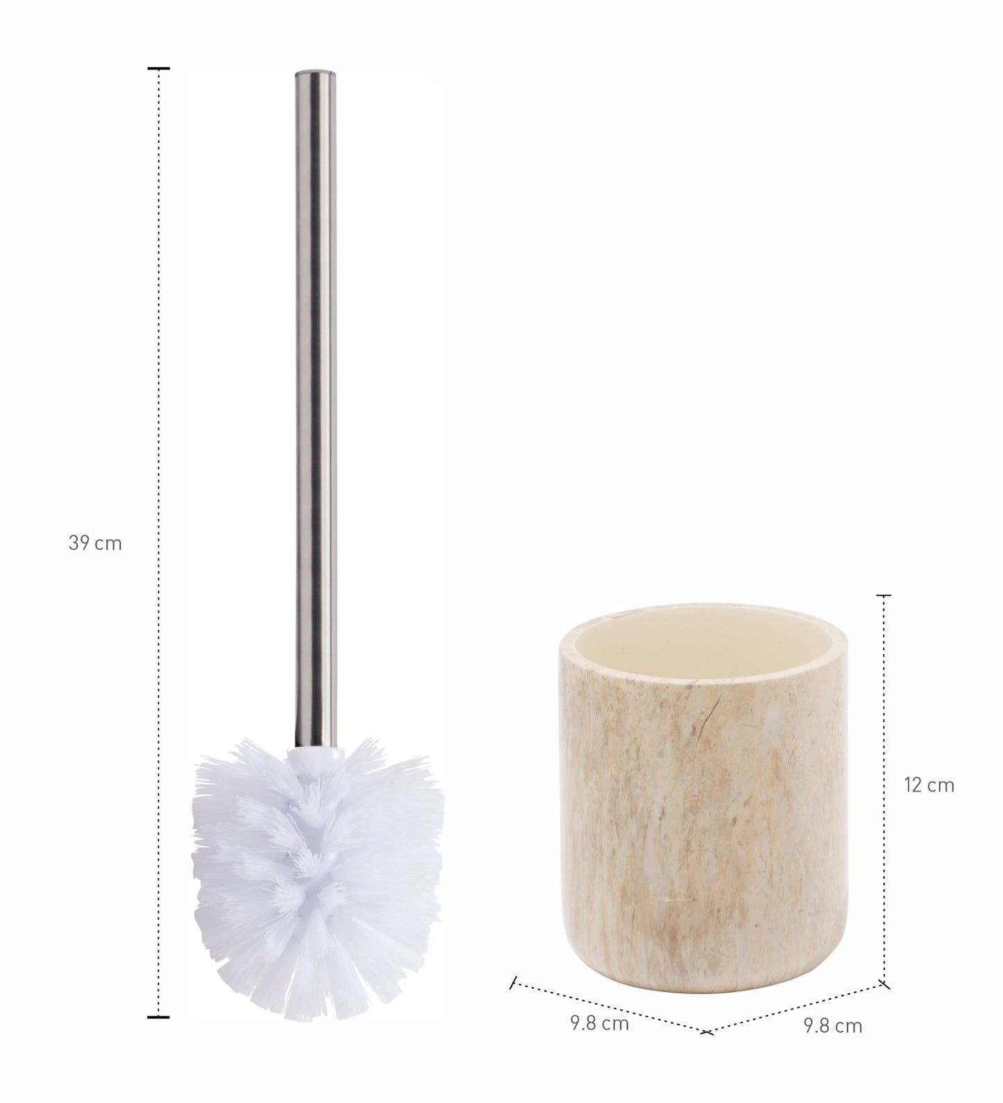 StoneMist Toilet Brush Holder – Cocoa | Elegant Bathroom Accessory