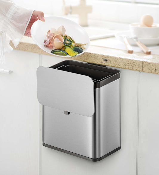 Refined Food Scrap Caddy with Hygienic Touch-Free Design – Elegant & Functional