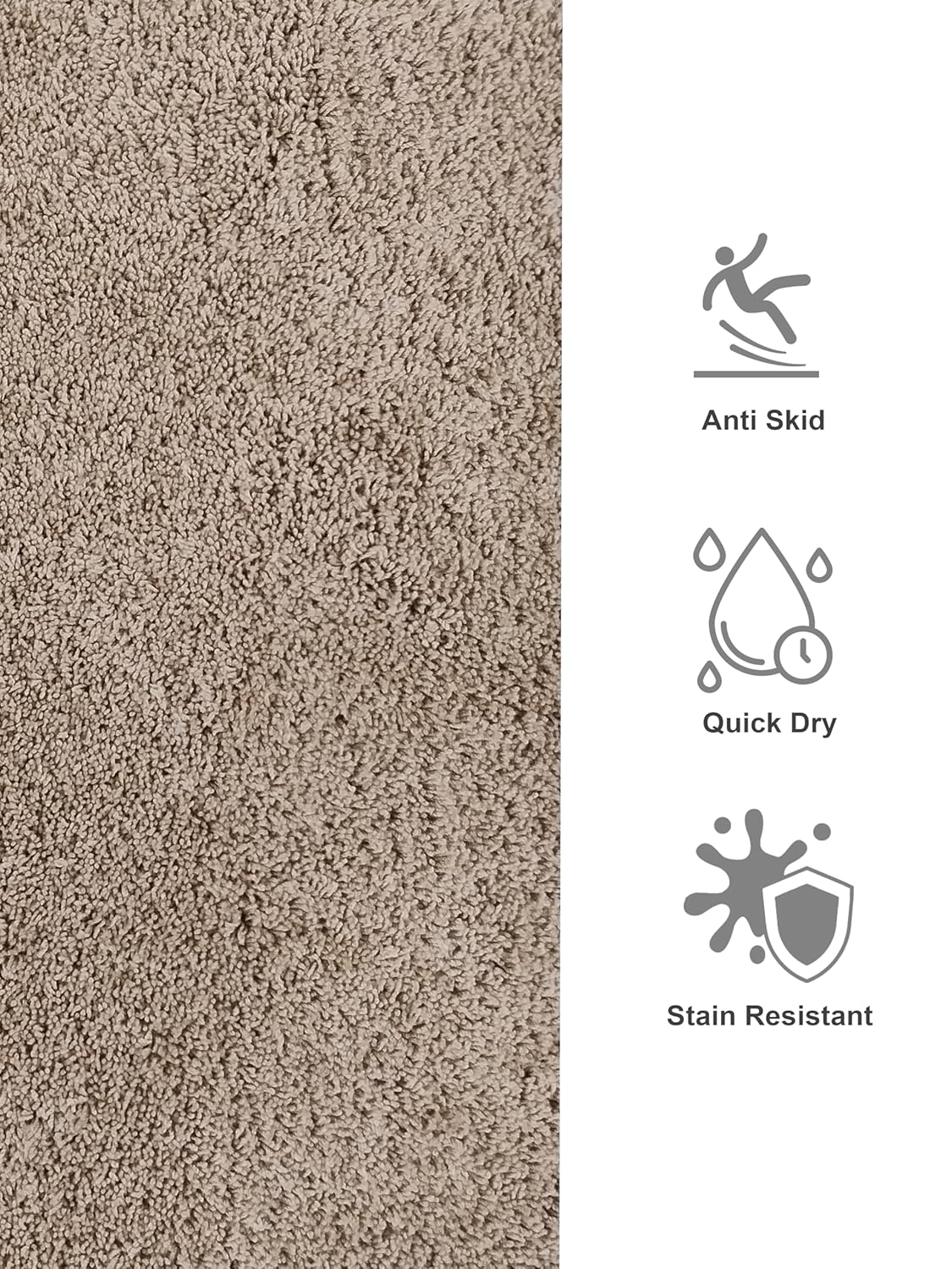 Ultra Soft Plush Bathroom Rug Bath Mat – 50 × 80 cm (100% Polyester)