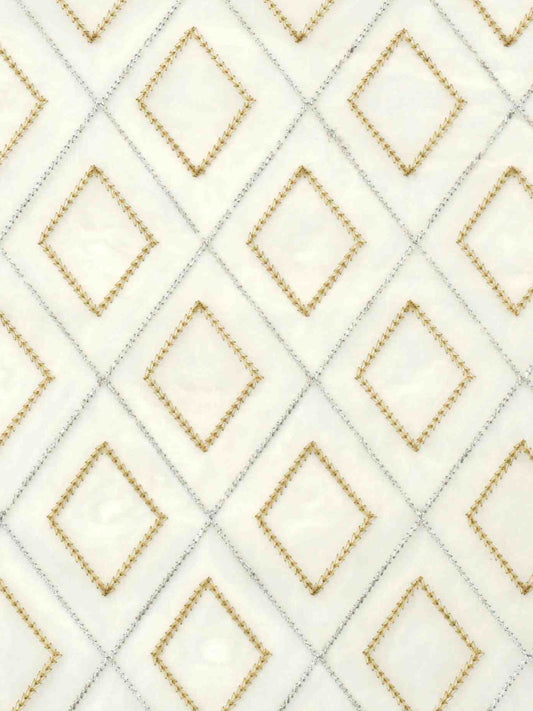 Pattern of gold squares on a white background
