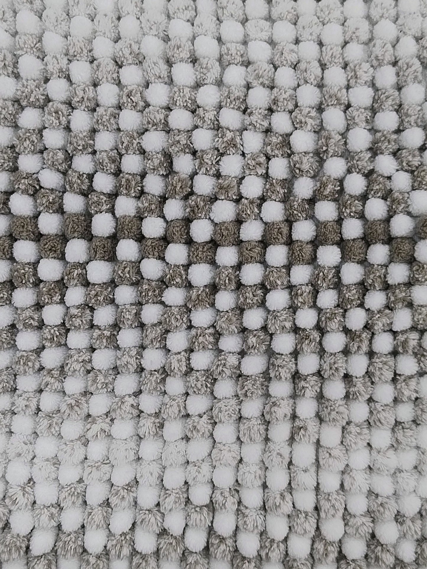 Blue White Bubble Textured Bath Rug – Soft Tufted Bathroom Mat Anti-Skid
