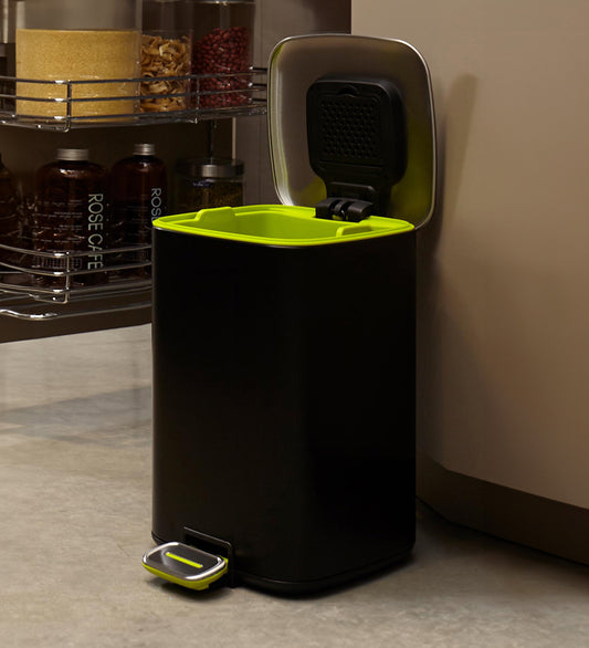 Dual-Compartment Trash Bin with Deodorizer – Sleek & Functional