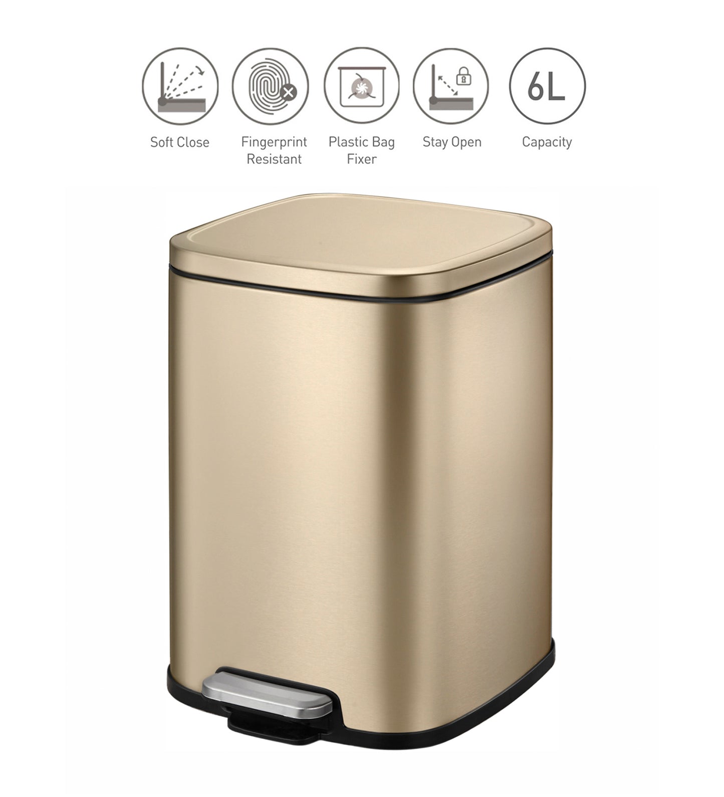Eco-Friendly Step Trash Bin with Fingerprint-Resistant Finish