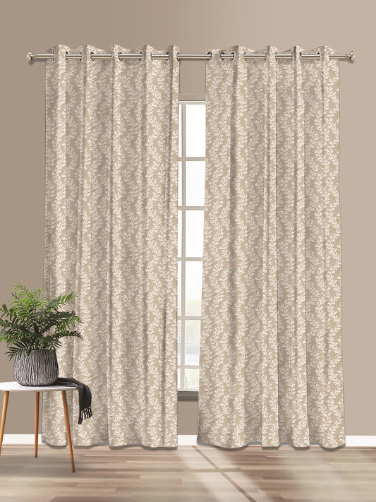 Beige Curtains for Living Room & Bedroom – Modern Window Curtains, 4ft & 7ft Widths