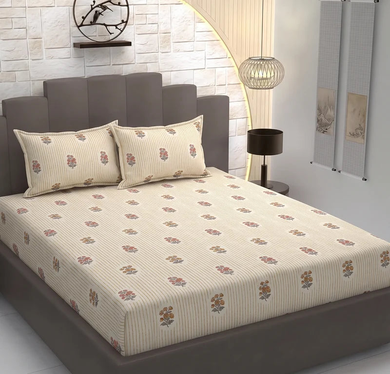 Stylla Maison 3-Piece King Size Fitted Bedsheet Set (72" x 72" + 10") – Super Soft Crinkle Fabric Bedding with Pillow Covers
