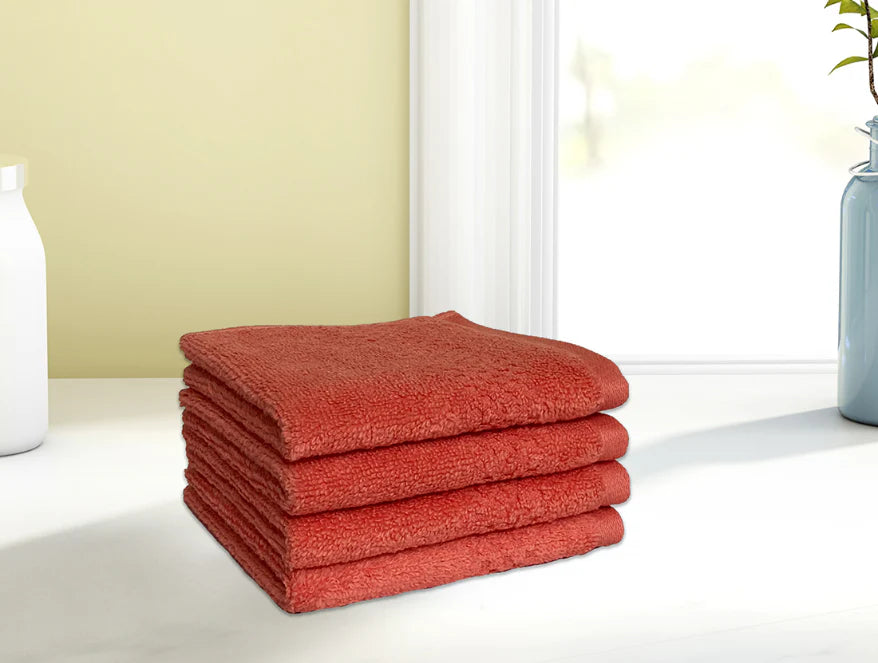 SWIFT DRY Face Towel Set of 4 – 100% Cotton By Spaces