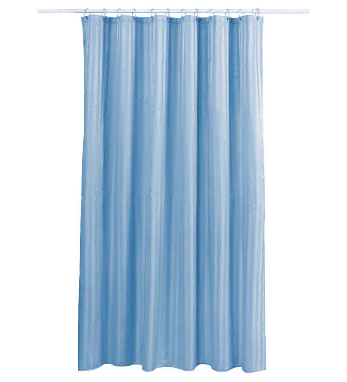 Water Repellent Polyester Shower Curtain – Quick Dry & Soft Feel (with Hooks) | Blue