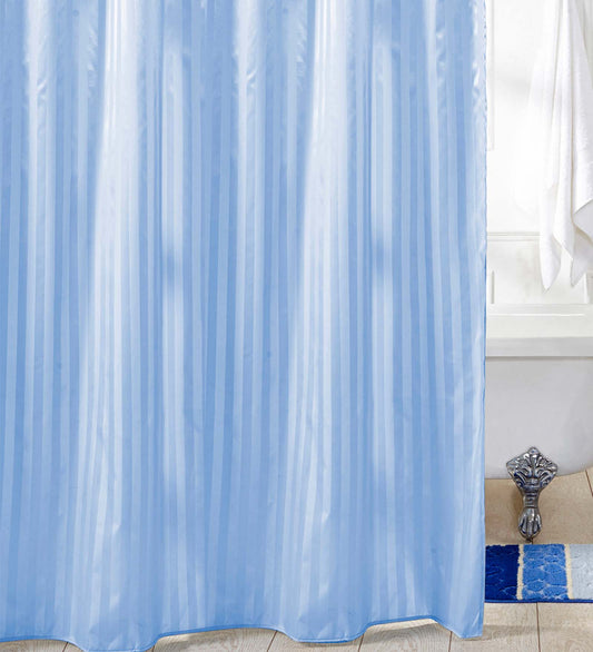 Water Repellent Polyester Shower Curtain – Quick Dry & Soft Feel (with Hooks) | Blue