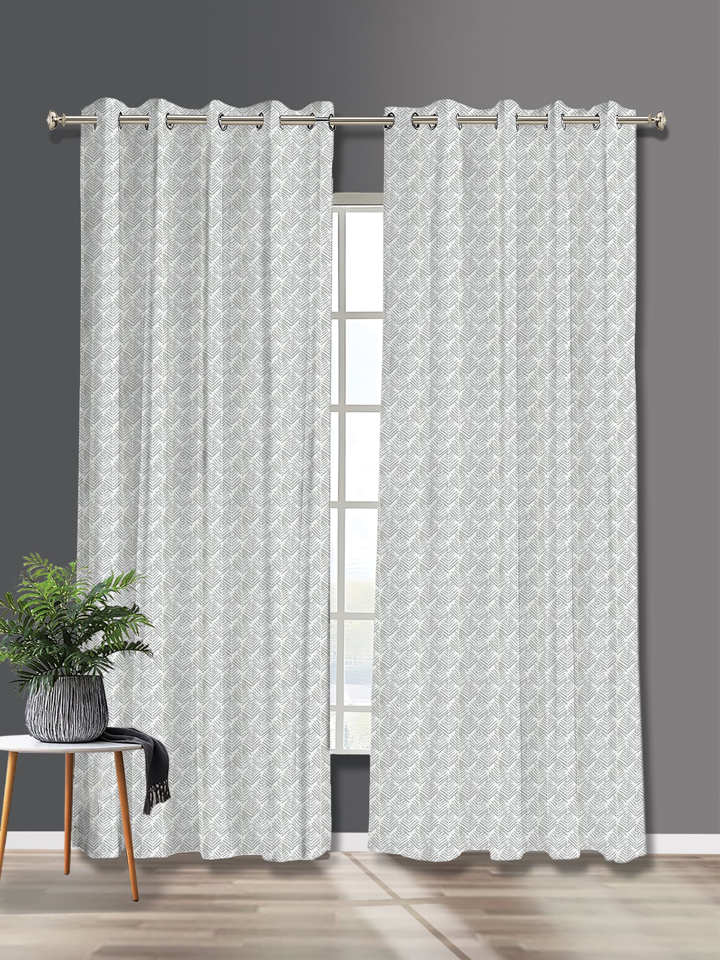Grey Chevron Blackout Curtain – Premium Panel, 4ft & 7ft Width Options