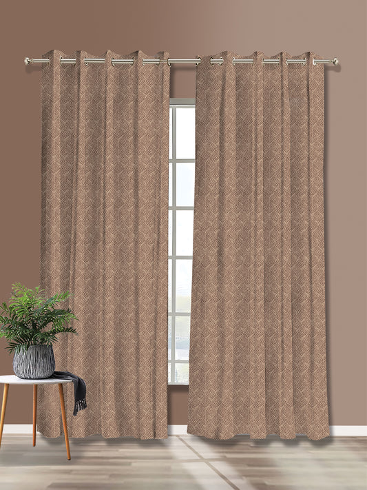 Brown Chevron Curtain – Stylish Panel, 4ft & 7ft Width, Per Sq.Ft. Price