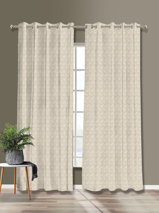 Cream Chevron Curtain – Elegant Panel, 4ft & 7ft Width, Per Sq.Ft. Price