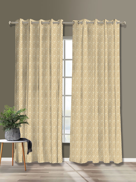 Beige Chevron Curtain – Modern Panel, 4ft & 7ft Width, Per Sq.Ft. Pricing