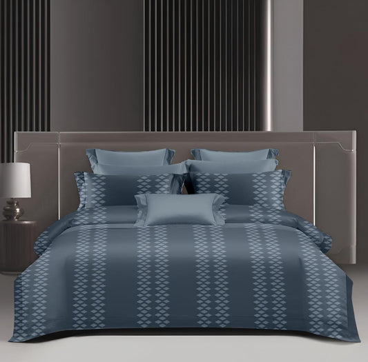 King Size 210 TC Cotton Bedsheet Set | Designer Diamond Pattern