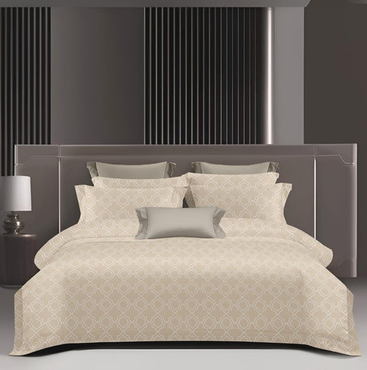 King Size Designer Cotton Bedsheet Set – 210 TC | Lattice Pattern