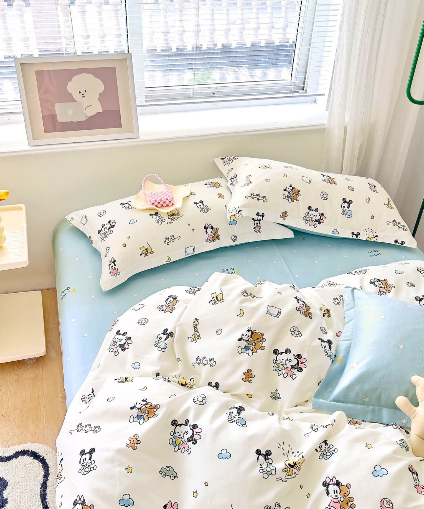Disney Friends & Animal Pals Kids Cotton Bedsheet Set (White)