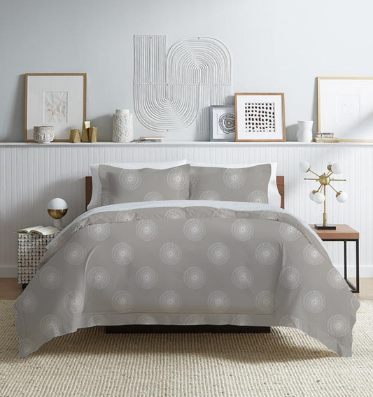 Luxury Cotton King Size Bedsheet Set | Circular Design Pattern