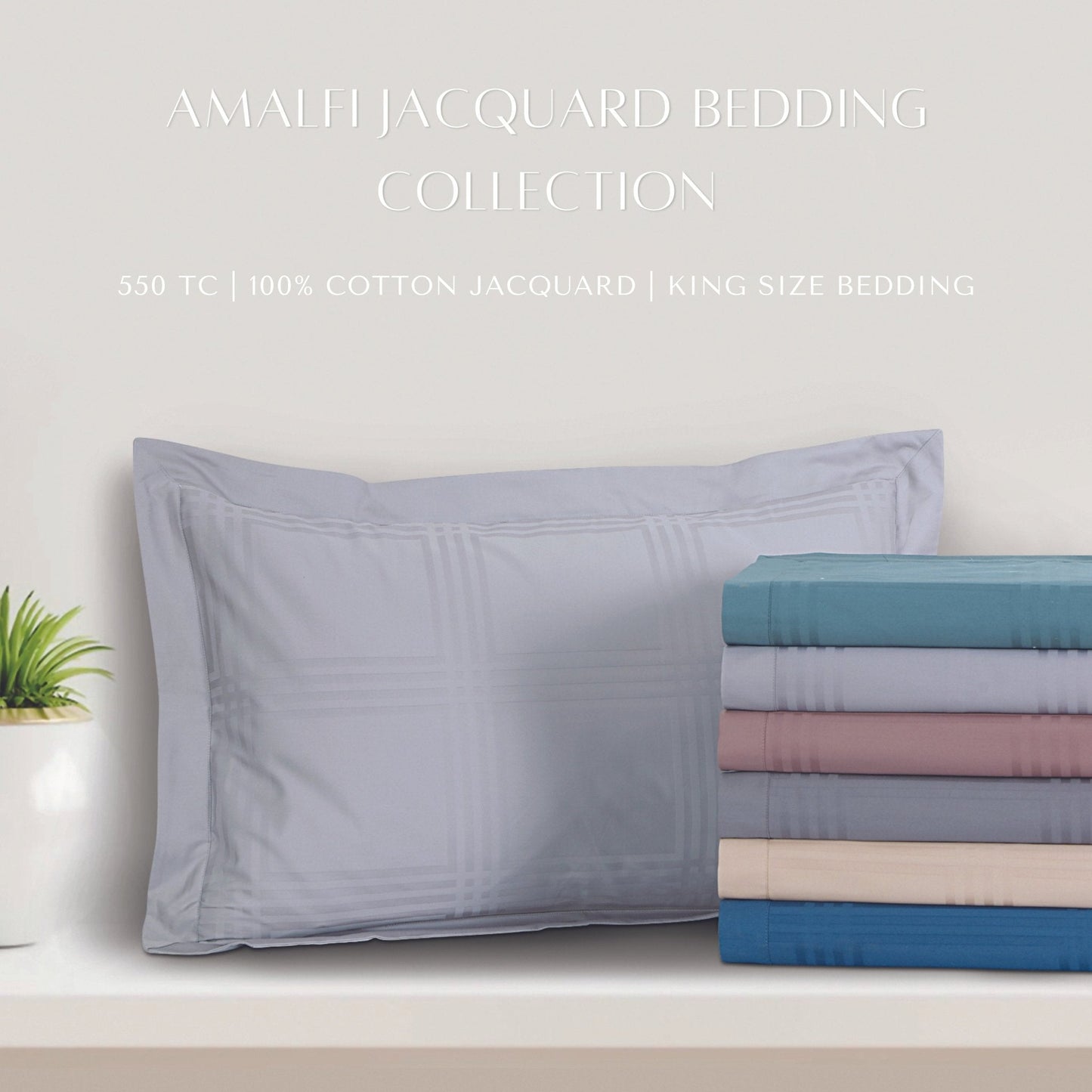 Bold Checkered Jacquard Cotton Bedsheet Set – King Size with Pillow Covers