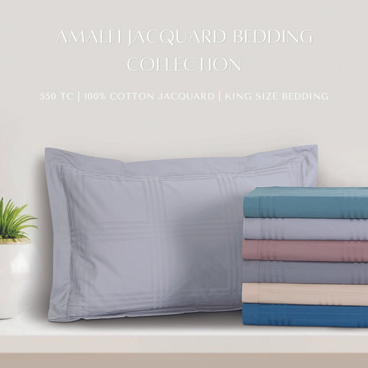 Bold Checkered Jacquard Cotton Bedsheet Set – King Size with Pillow Covers