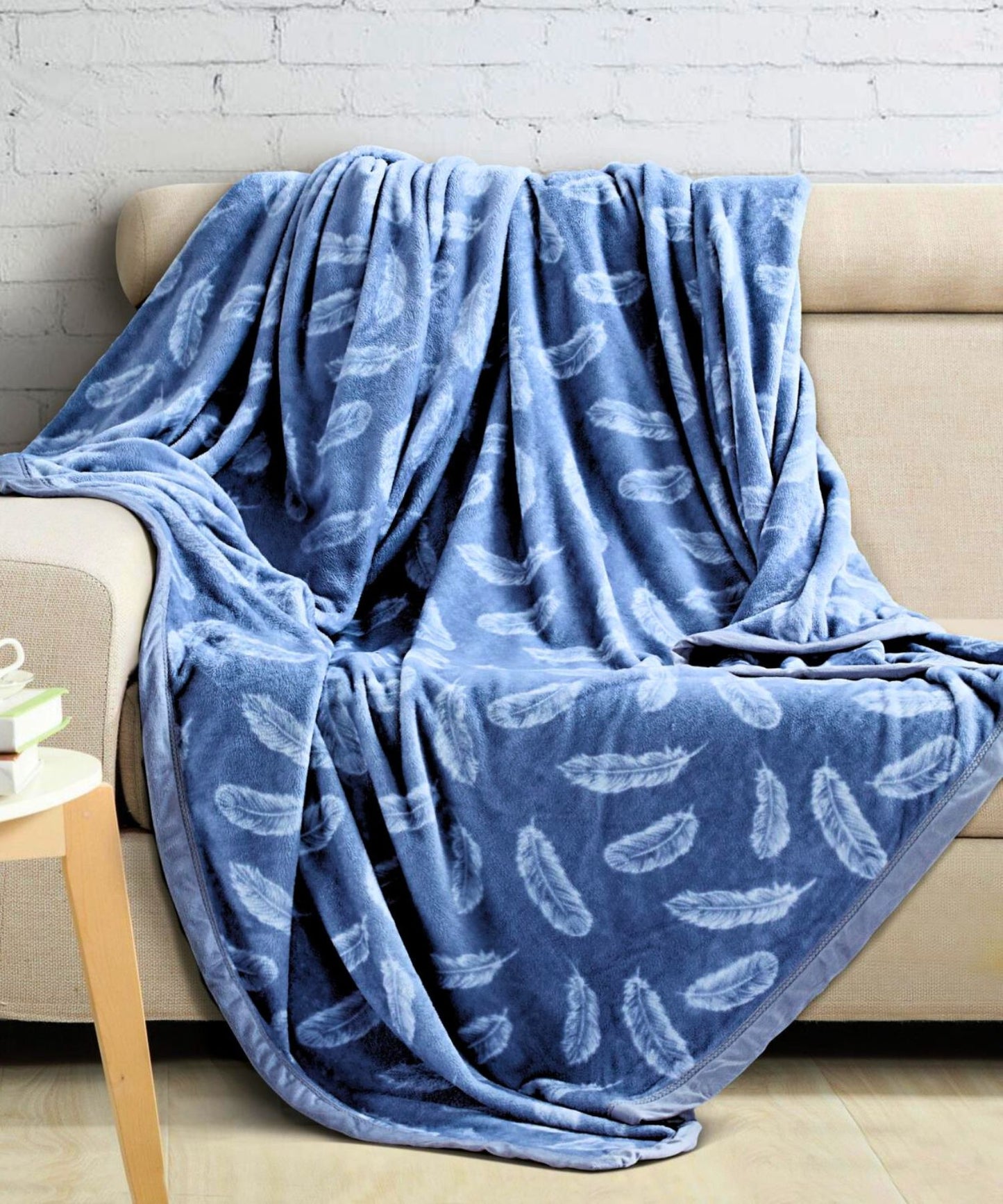Velveteen blanket for Single & Double Bed – Leaves Design