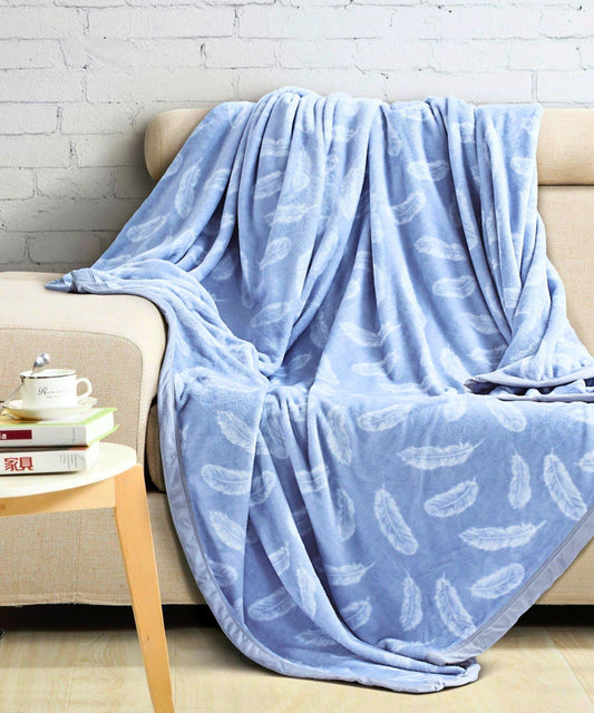 Velveteen blanket for Single & Double Bed – Leaves Design