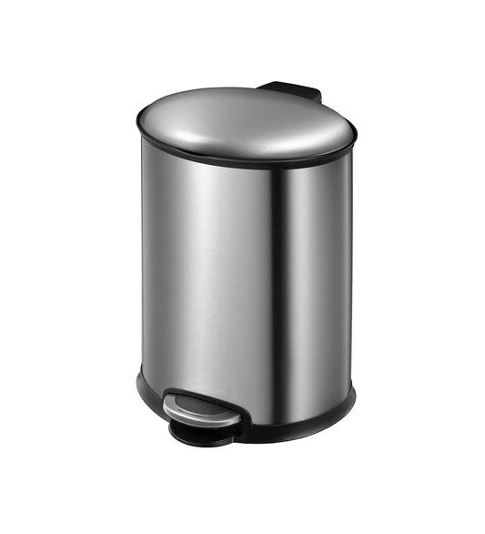 Oval Stainless Steel Trash Bin with Silent Close Mechanism – Elegant & Functional