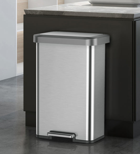 Minimalist Fingerprint-Resistant Pedal Trash Bin – Sleek & Durable