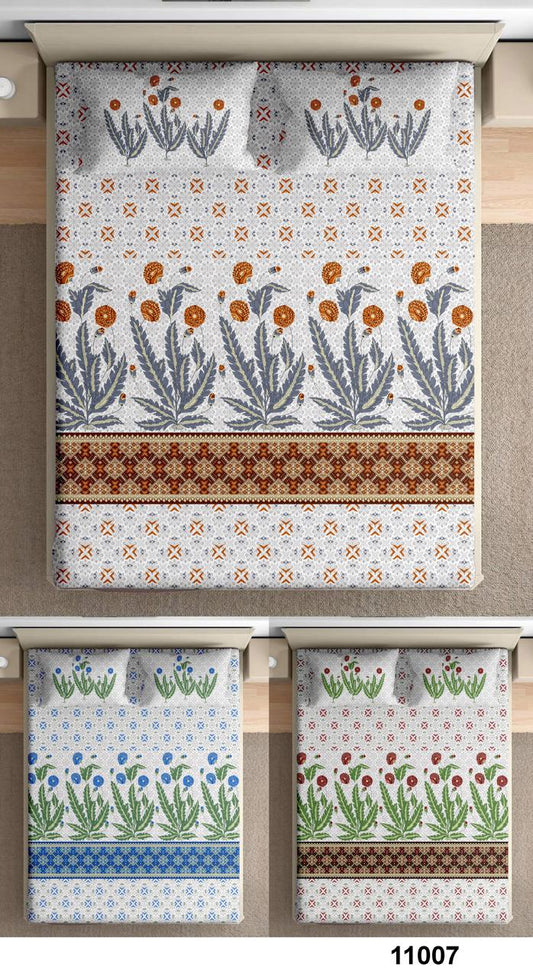 Premium Cotton King Size Bedsheet Set with Pillow Covers | Soft & Stylish