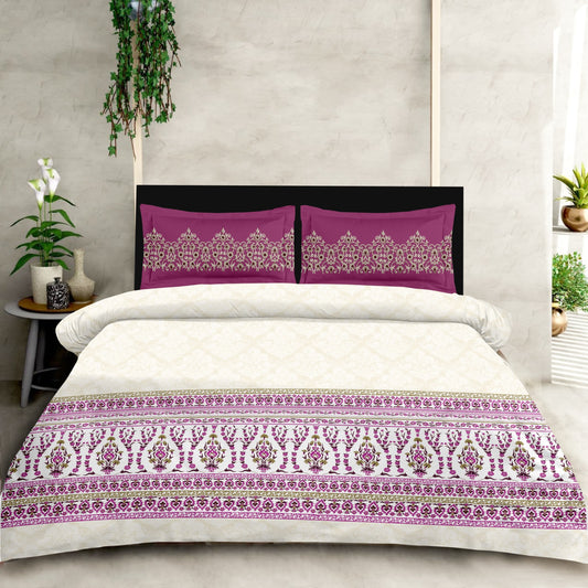 Premium King Size Cotton Bedsheet Set – 3 Piece Soft Feel Designer Collection