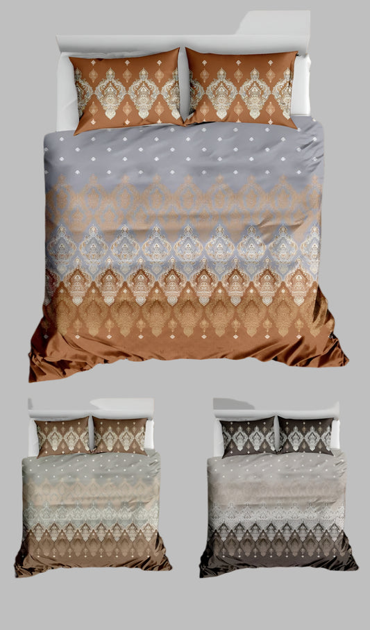 Premium King Size Cotton Bedsheet Set | Designer Muted Color Tones