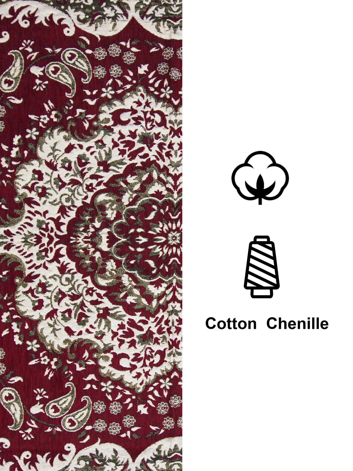 Premium Cotton Chenille Carpet for Living Room | 4.5x7 ft | Red, Blue & Brown