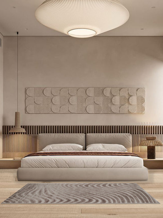 Mocha Brown Sculpted Wave Runner – Modern Textured Plush Runner