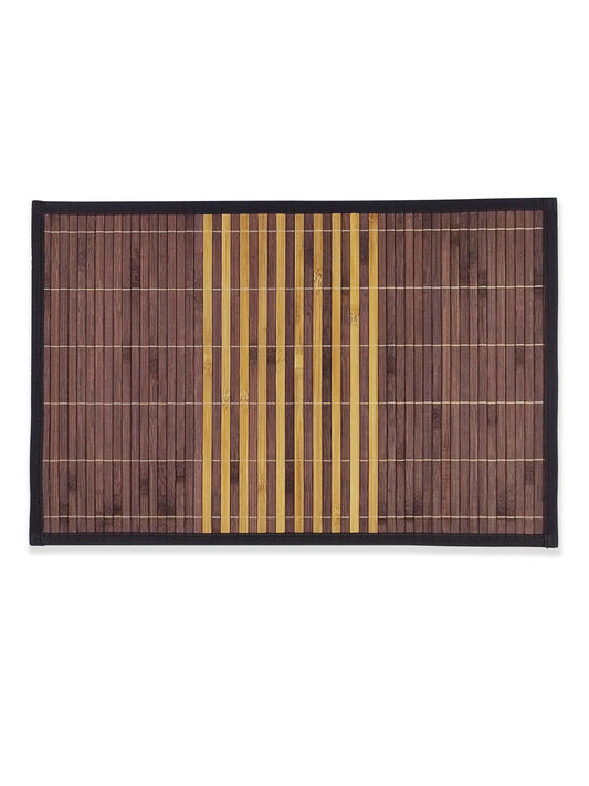 Bamboo-Texture Dining Placemats – Set of 6 | Modern Natural Table Decor